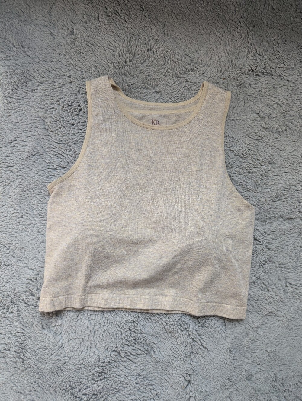 Kindred Bravely Bamboo Ribbed Nursing Tank Crop Top Oat Light Tan | Medium Busty
